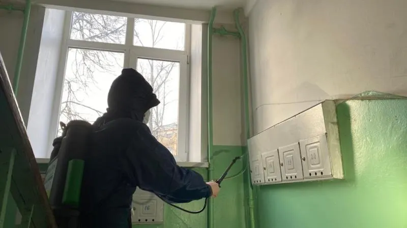 215 человек ежедневно выходят на уборку придомовых территорий Московского района